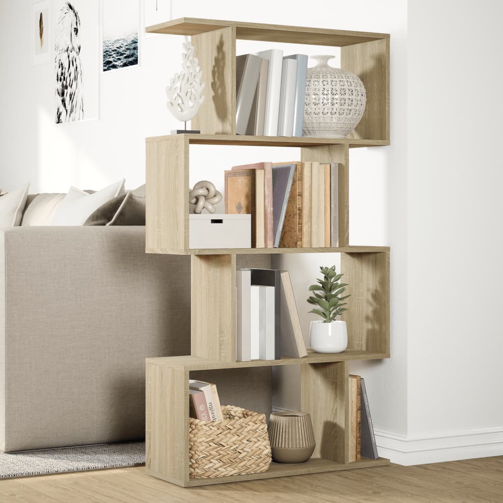 vidaXL Bibliotecă/separator 4 niveluri stejar sonoma 70x24x129cm lemn