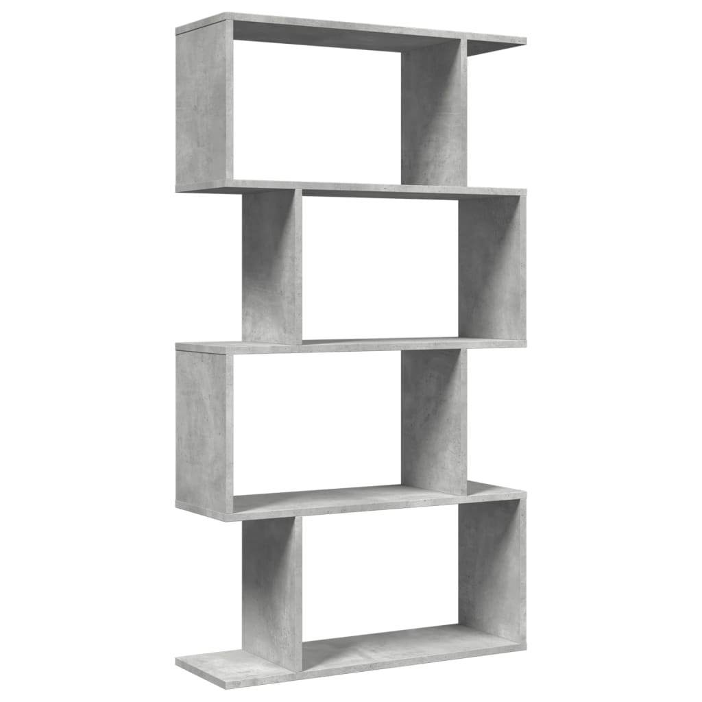vidaXL Bibliotecă/separator 4 niveluri gri beton 70x24x129cm lemn