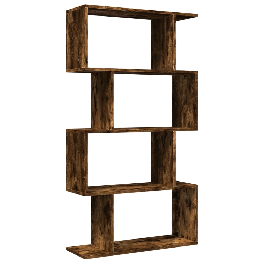 vidaXL Bibliotecă/separator 4 niveluri stejar fumuriu 70x24x129cm lemn vidaXL Bibliotecă/separator 4 niveluri stejar fumuriu 70x24x129cm lemn