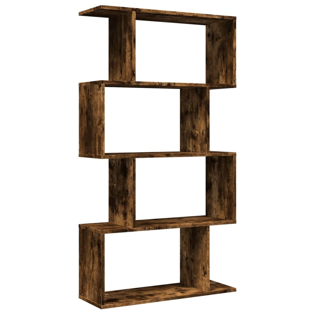 vidaXL Bibliotecă/separator 4 niveluri stejar fumuriu 70x24x129cm lemn vidaXL Bibliotecă/separator 4 niveluri stejar fumuriu 70x24x129cm lemn
