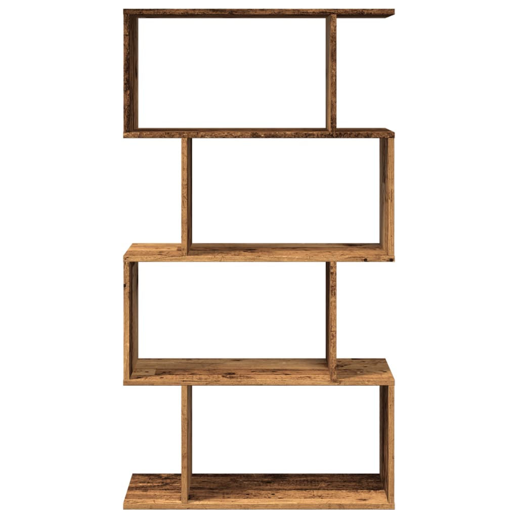 vidaXL Bibliotecă/separator 4 niveluri lemn vechi 70x24x129cm lemn