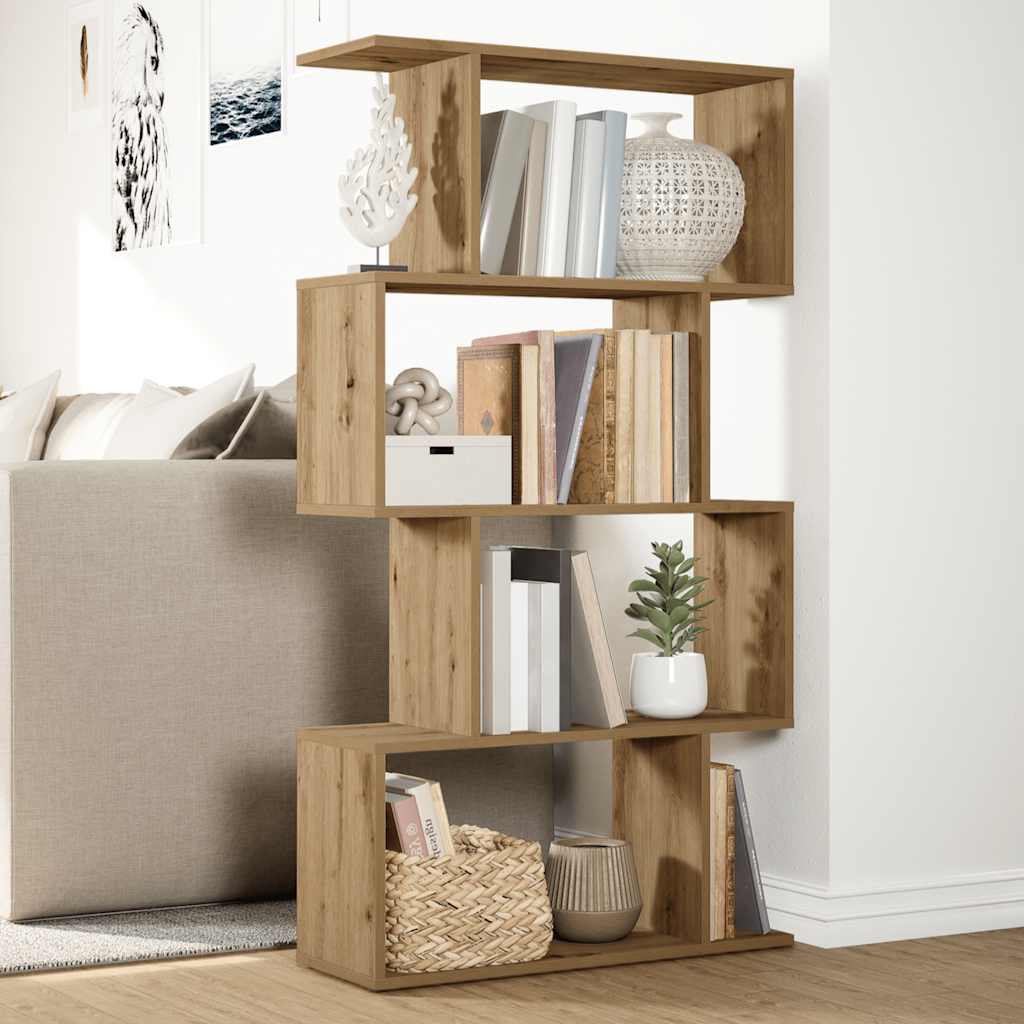 vidaXL Bibliotecă/separator 4 nivel stejar artizanal 70x24x129 cm lemn