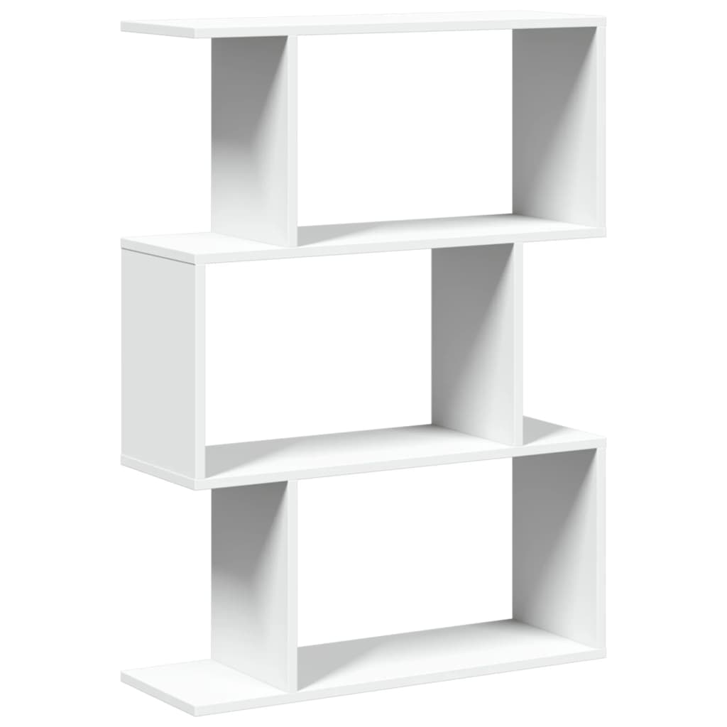 vidaXL Bibliotecă/separator cameră, 3 niveluri, alb, 70x24x97 cm, lemn