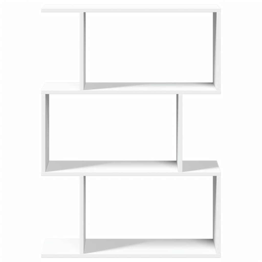 vidaXL Bibliotecă/separator cameră, 3 niveluri, alb, 70x24x97 cm, lemn