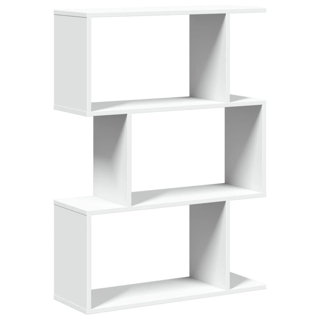 vidaXL Bibliotecă/separator cameră, 3 niveluri, alb, 70x24x97 cm, lemn