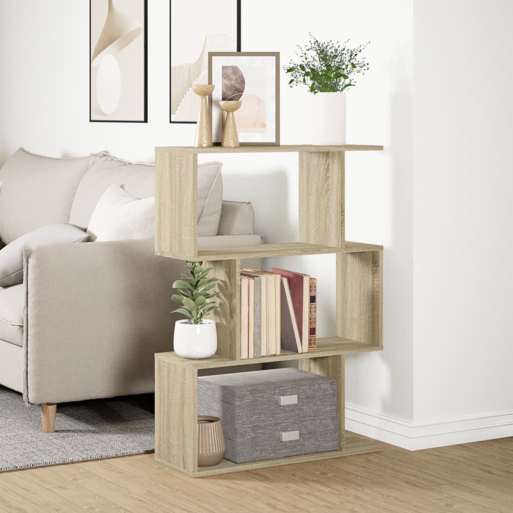 vidaXL Bibliotecă/separator 3 niveluri stejar sonoma 70x24x97 cm lemn