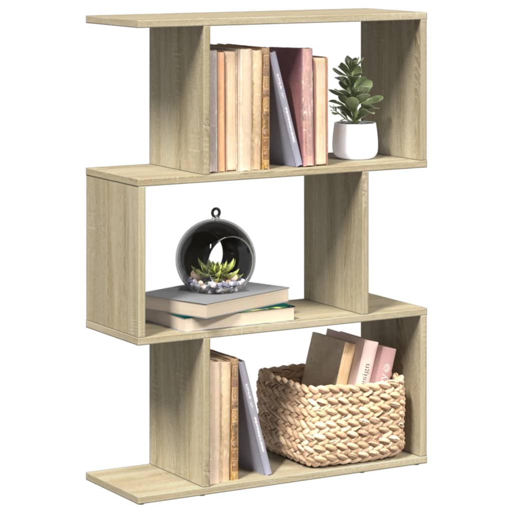 vidaXL Bibliotecă/separator 3 niveluri stejar sonoma 70x24x97 cm lemn