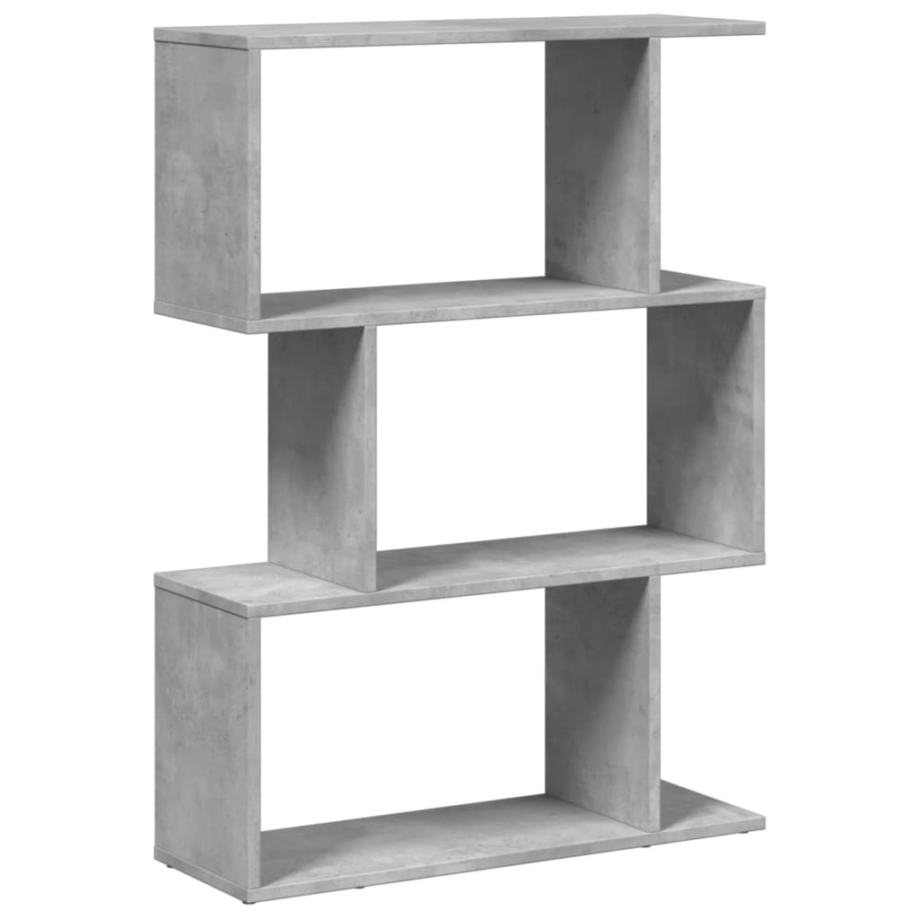 vidaXL Bibliotecă/separator 3 niveluri gri beton 70x24x97 cm lemn vidaXL Bibliotecă/separator 3 niveluri gri beton 70x24x97 cm lemn