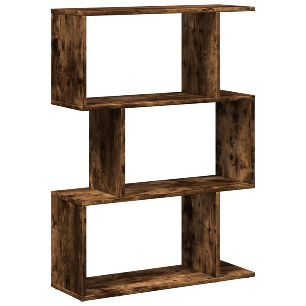 vidaXL Bibliotecă/separator 3 niveluri stejar fumuriu 70x24x97 cm lemn