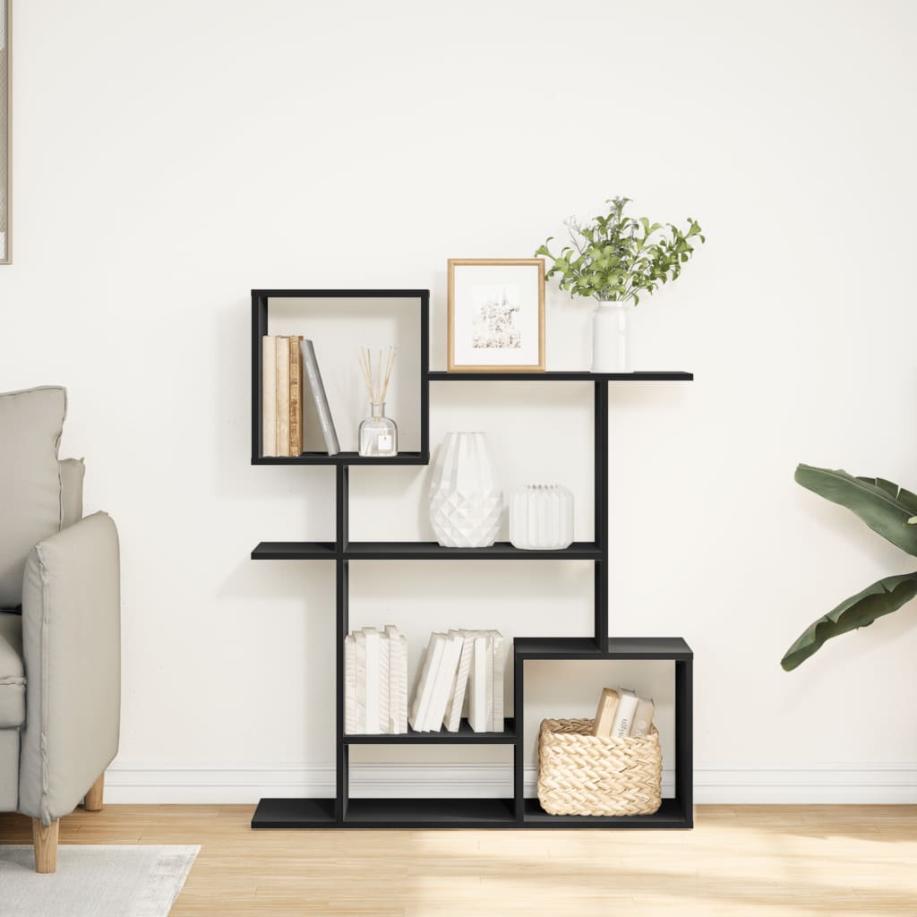 vidaXL Bibliotecă/separator cameră negru 92x29x112 cm lemn prelucrat