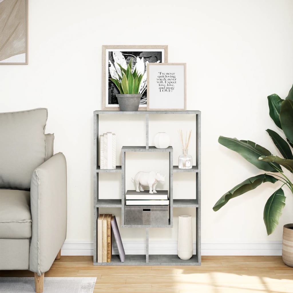 vidaXL Bibliotecă, gri beton, 63x20x90 cm, lemn prelucrat vidaXL Bibliotecă, gri beton, 63x20x90 cm, lemn prelucrat
