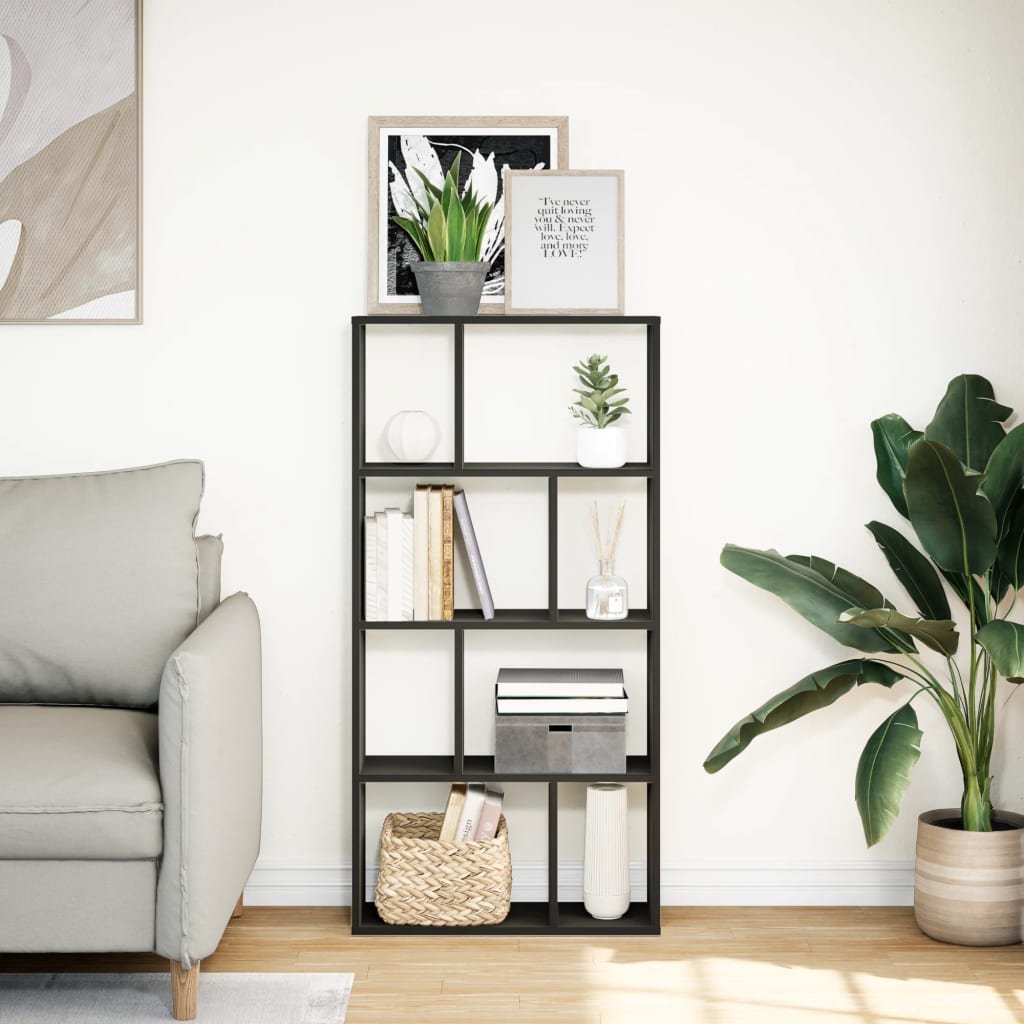 vidaXL Bibliotecă, negru, 60x20x120 cm, lemn prelucrat