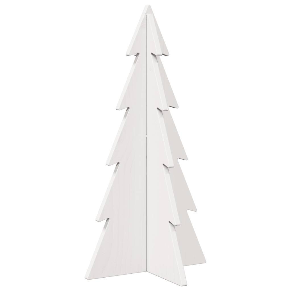 vidaXL Brad de Crăciun decorativ, alb, 59,5 cm, lemn de pin masiv