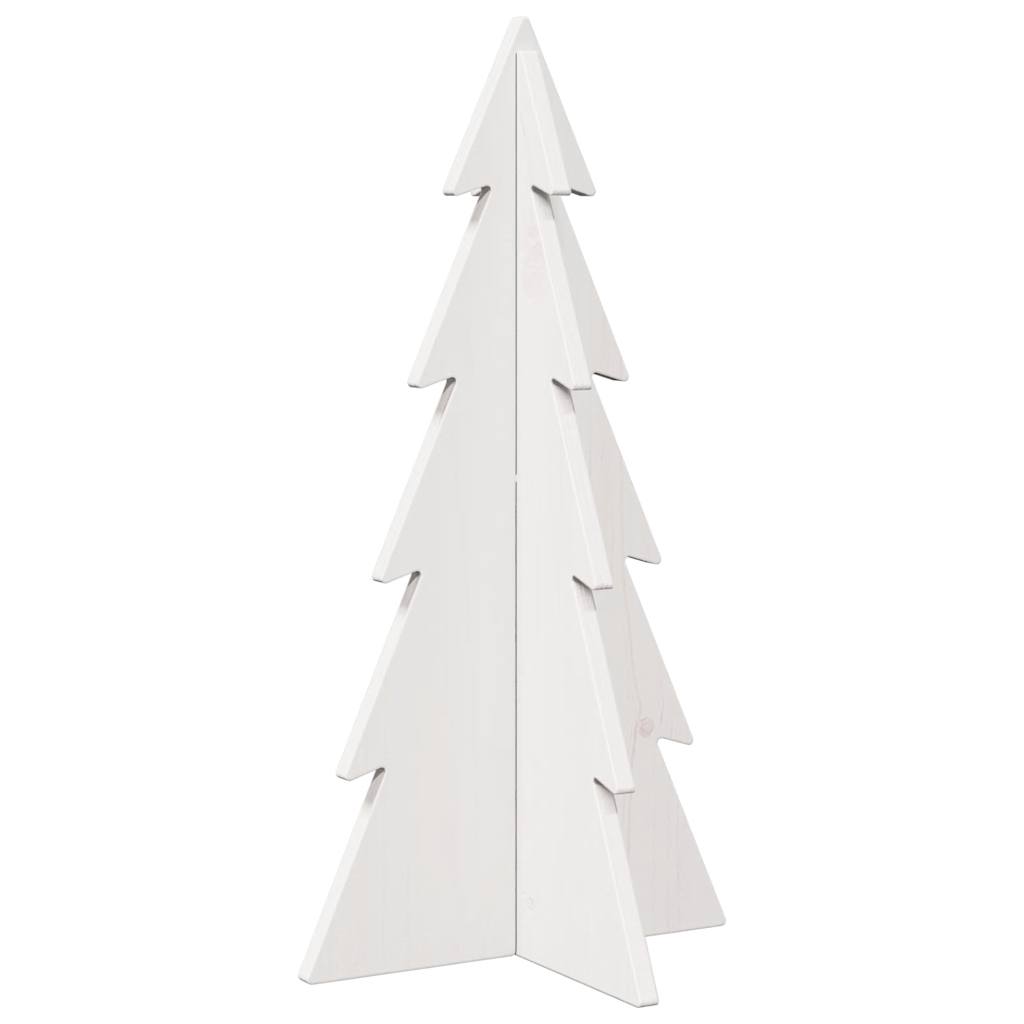 vidaXL Brad de Crăciun decorativ, alb, 59,5 cm, lemn de pin masiv