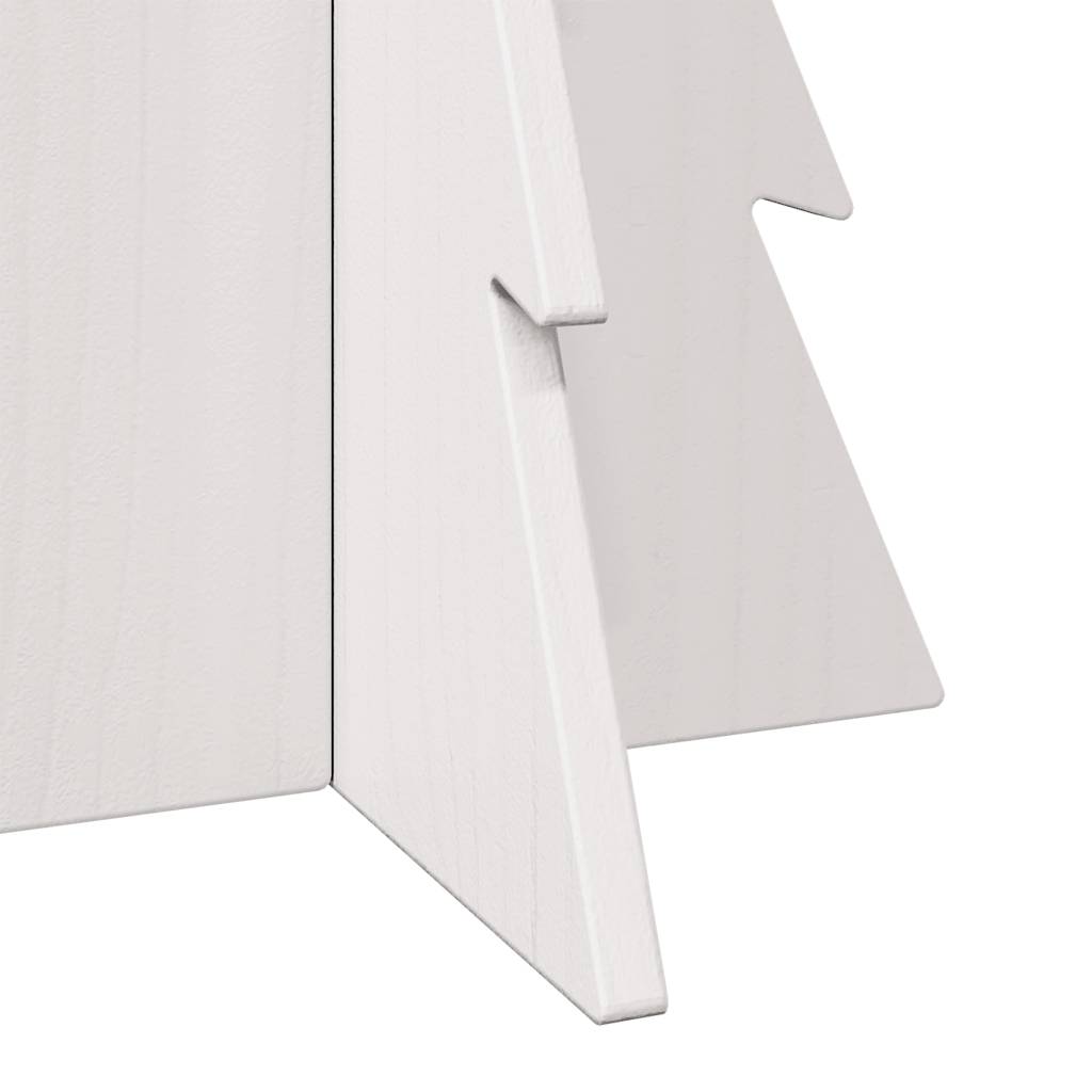 vidaXL Brad de Crăciun decorativ, alb, 59,5 cm, lemn de pin masiv