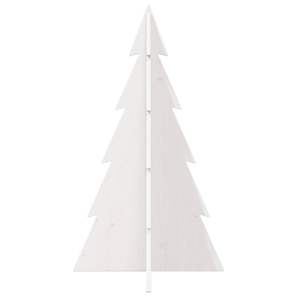 vidaXL Brad de Crăciun decorativ, alb, 80 cm, lemn de pin masiv vidaXL Brad de Crăciun decorativ, alb, 80 cm, lemn de pin masiv