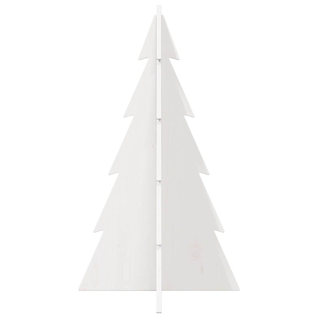 vidaXL Brad de Crăciun decorativ, alb, 80 cm, lemn de pin masiv vidaXL Brad de Crăciun decorativ, alb, 80 cm, lemn de pin masiv