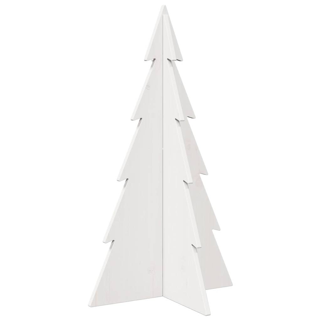 vidaXL Brad de Crăciun decorativ, alb, 80 cm, lemn de pin masiv vidaXL Brad de Crăciun decorativ, alb, 80 cm, lemn de pin masiv