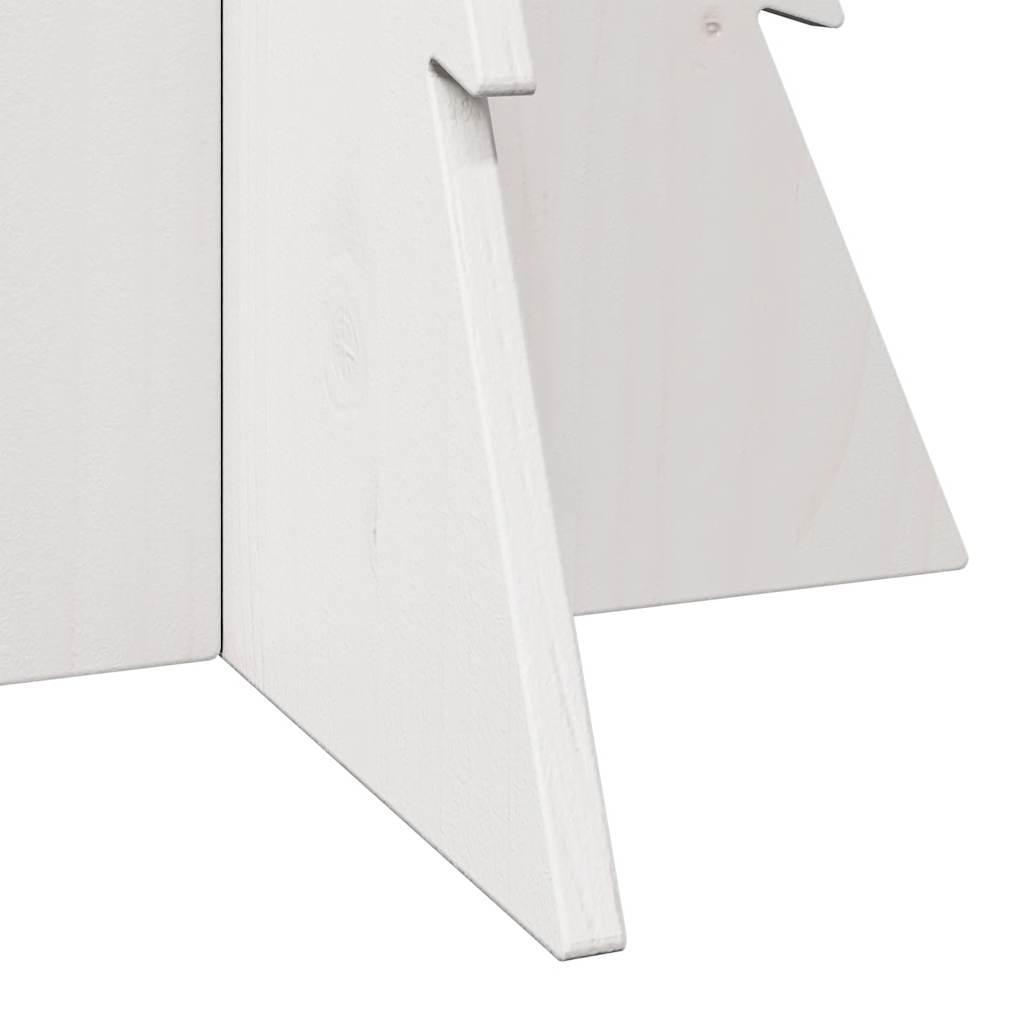 vidaXL Brad de Crăciun decorativ, alb, 80 cm, lemn de pin masiv vidaXL Brad de Crăciun decorativ, alb, 80 cm, lemn de pin masiv