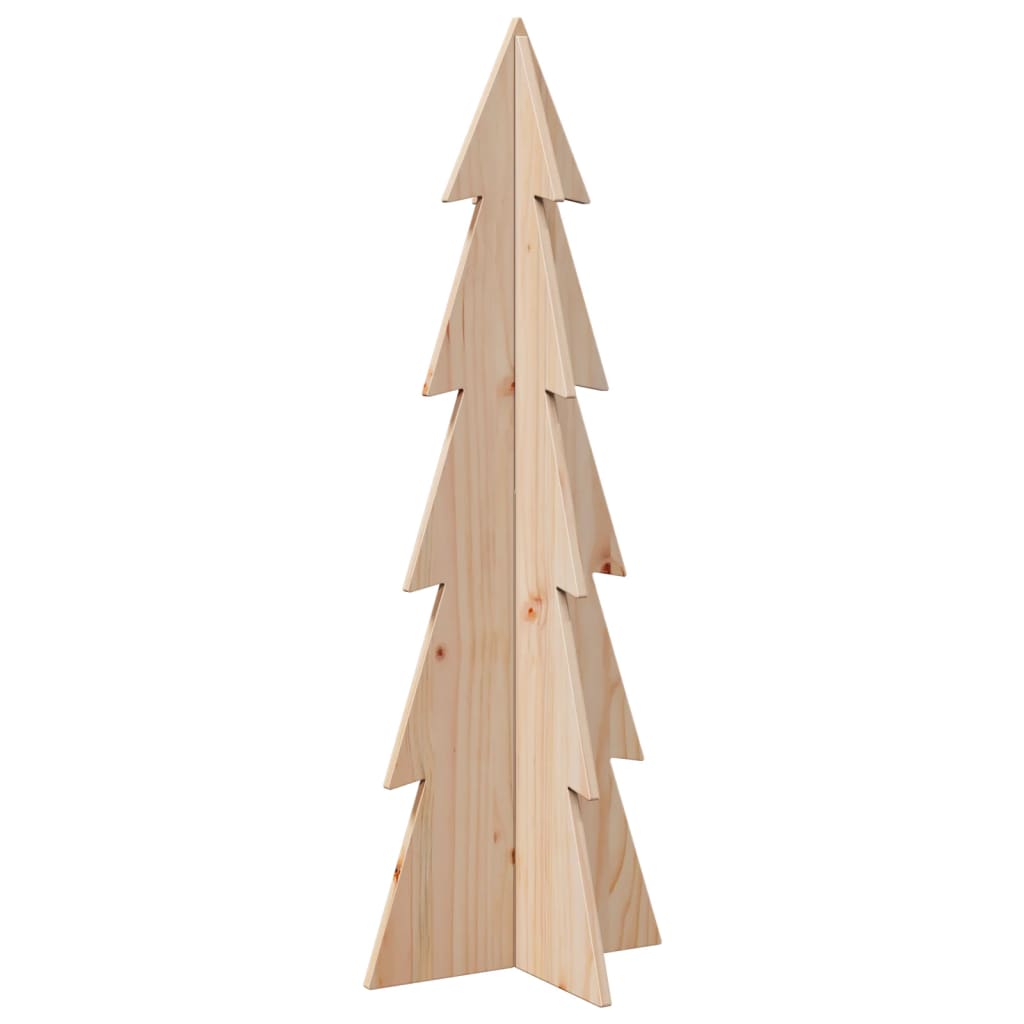 vidaXL Brad de Crăciun din lemn decorativ, 112 cm, lemn de pin masiv vidaXL Brad de Crăciun din lemn decorativ, 112 cm, lemn de pin masiv