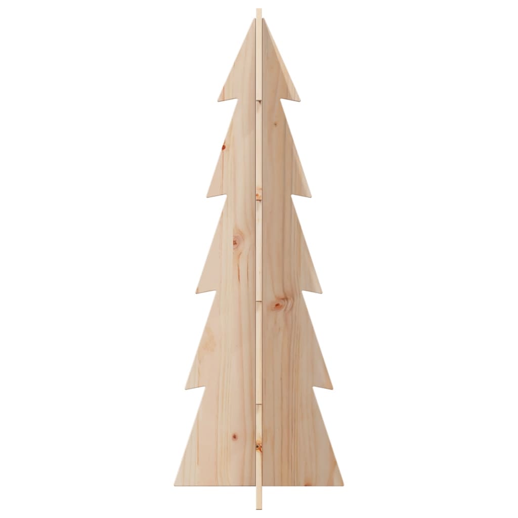 vidaXL Brad de Crăciun din lemn decorativ, 112 cm, lemn de pin masiv vidaXL Brad de Crăciun din lemn decorativ, 112 cm, lemn de pin masiv