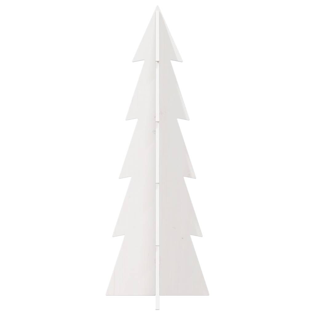 vidaXL Brad de Crăciun decorativ, alb, 112 cm, lemn de pin masiv