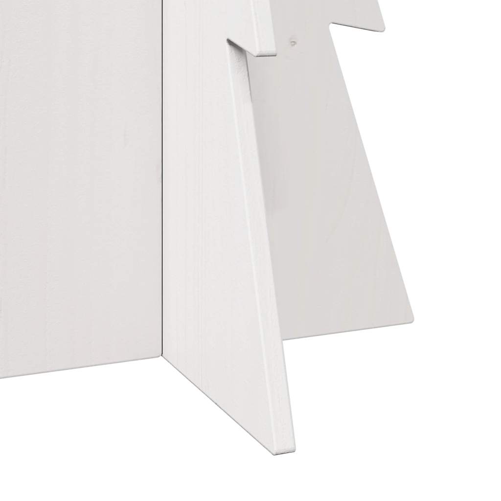 vidaXL Brad de Crăciun decorativ, alb, 112 cm, lemn de pin masiv
