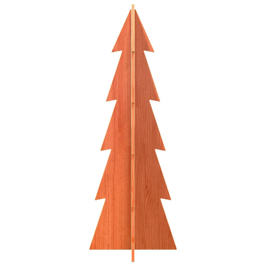 vidaXL Brad de Crăciun decorativ, maro ceruit, 112 cm, lemn pin masiv vidaXL Brad de Crăciun decorativ, maro ceruit, 112 cm, lemn pin masiv