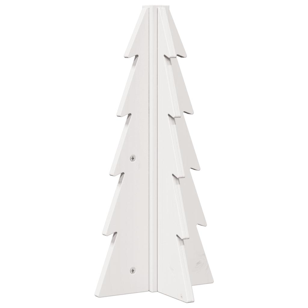 vidaXL Brad de Crăciun decorativ, alb, 49 cm, lemn de pin masiv vidaXL Brad de Crăciun decorativ, alb, 49 cm, lemn de pin masiv