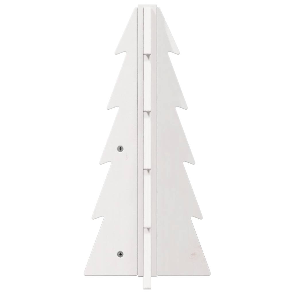 vidaXL Brad de Crăciun decorativ, alb, 49 cm, lemn de pin masiv vidaXL Brad de Crăciun decorativ, alb, 49 cm, lemn de pin masiv