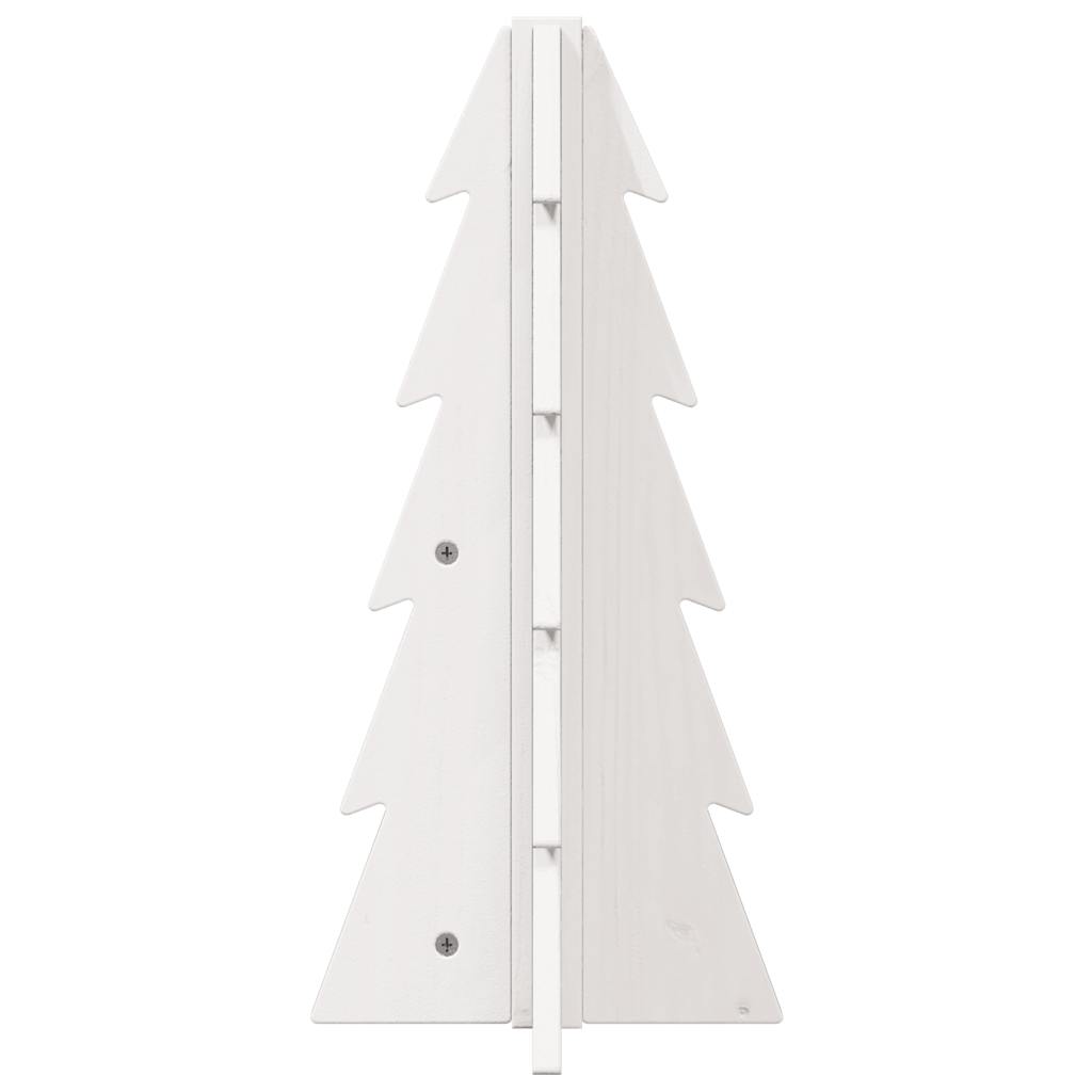 vidaXL Brad de Crăciun decorativ, alb, 49 cm, lemn de pin masiv vidaXL Brad de Crăciun decorativ, alb, 49 cm, lemn de pin masiv
