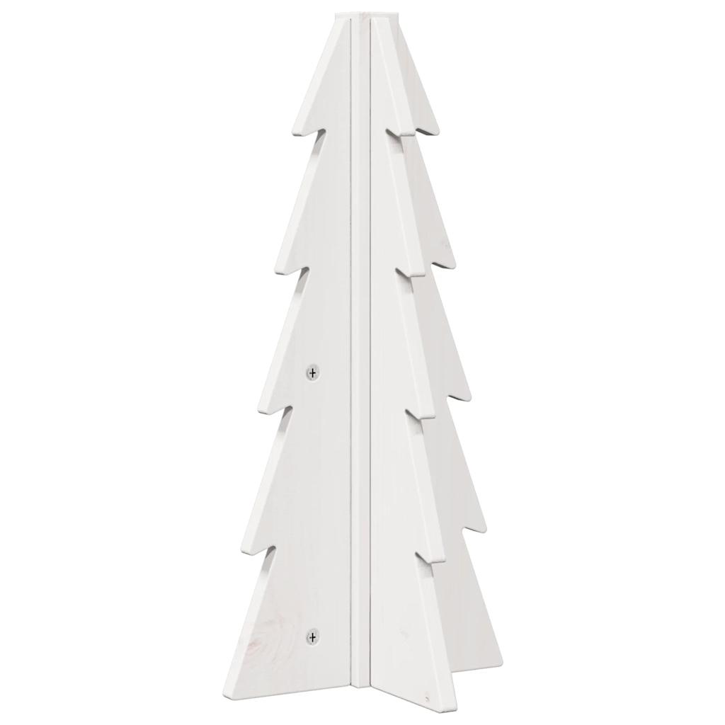 vidaXL Brad de Crăciun decorativ, alb, 49 cm, lemn de pin masiv vidaXL Brad de Crăciun decorativ, alb, 49 cm, lemn de pin masiv