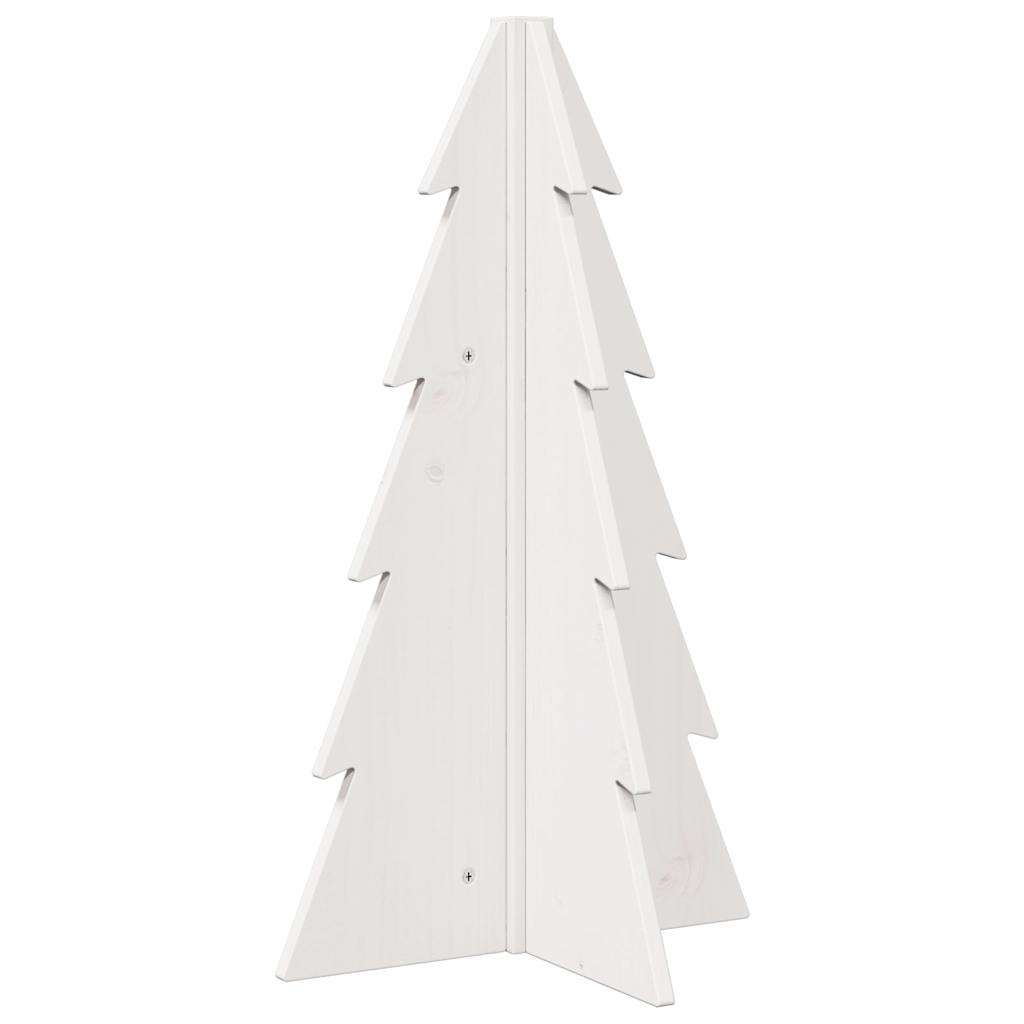 vidaXL Brad de Crăciun decorativ, alb, 69,5 cm, lemn de pin masiv vidaXL Brad de Crăciun decorativ, alb, 69,5 cm, lemn de pin masiv