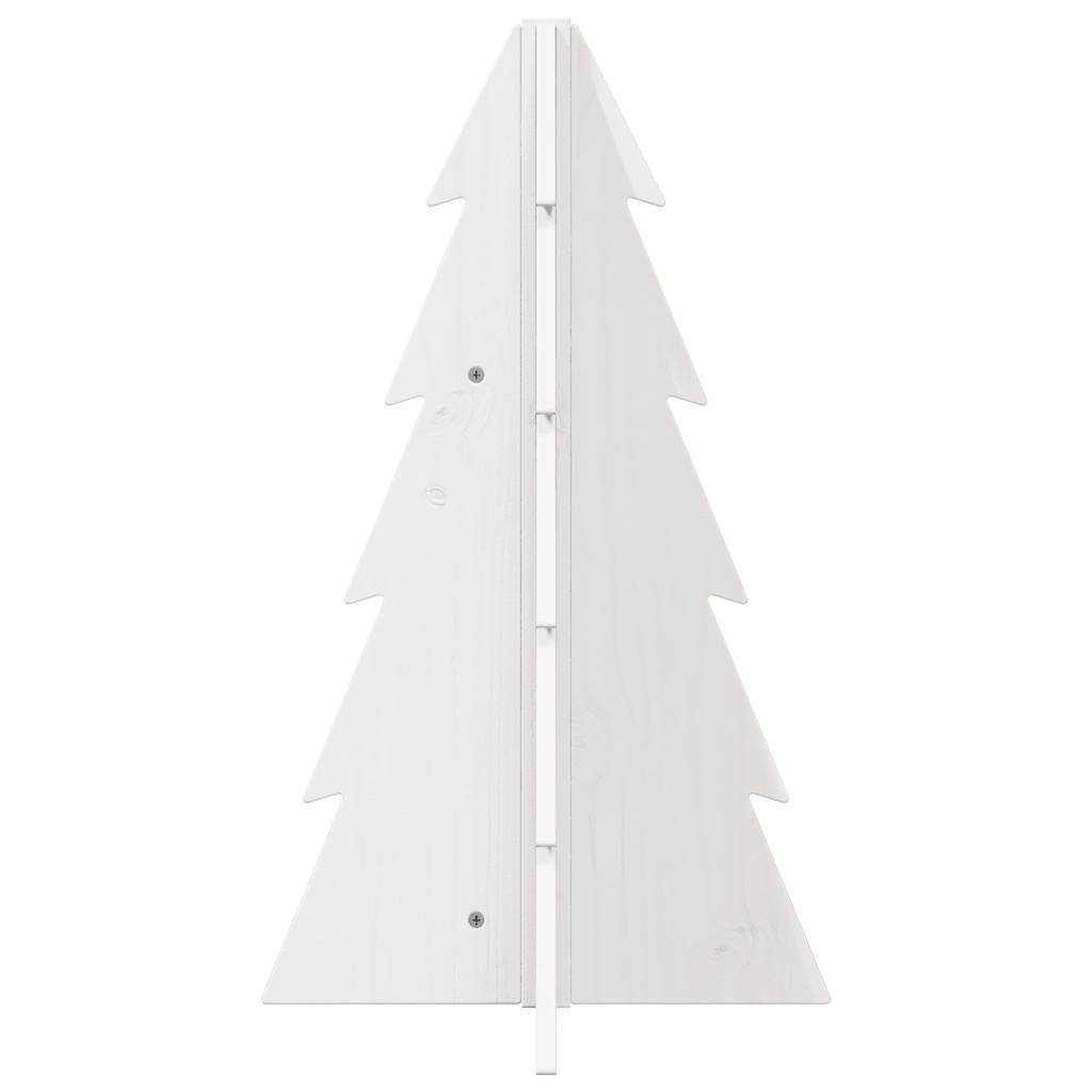 vidaXL Brad de Crăciun decorativ, alb, 69,5 cm, lemn de pin masiv vidaXL Brad de Crăciun decorativ, alb, 69,5 cm, lemn de pin masiv