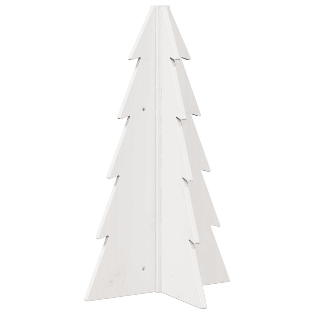 vidaXL Brad de Crăciun decorativ, alb, 69,5 cm, lemn de pin masiv vidaXL Brad de Crăciun decorativ, alb, 69,5 cm, lemn de pin masiv