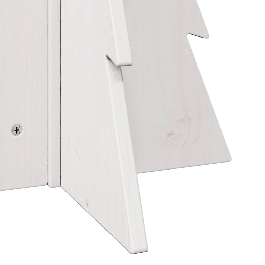 vidaXL Brad de Crăciun decorativ, alb, 69,5 cm, lemn de pin masiv vidaXL Brad de Crăciun decorativ, alb, 69,5 cm, lemn de pin masiv