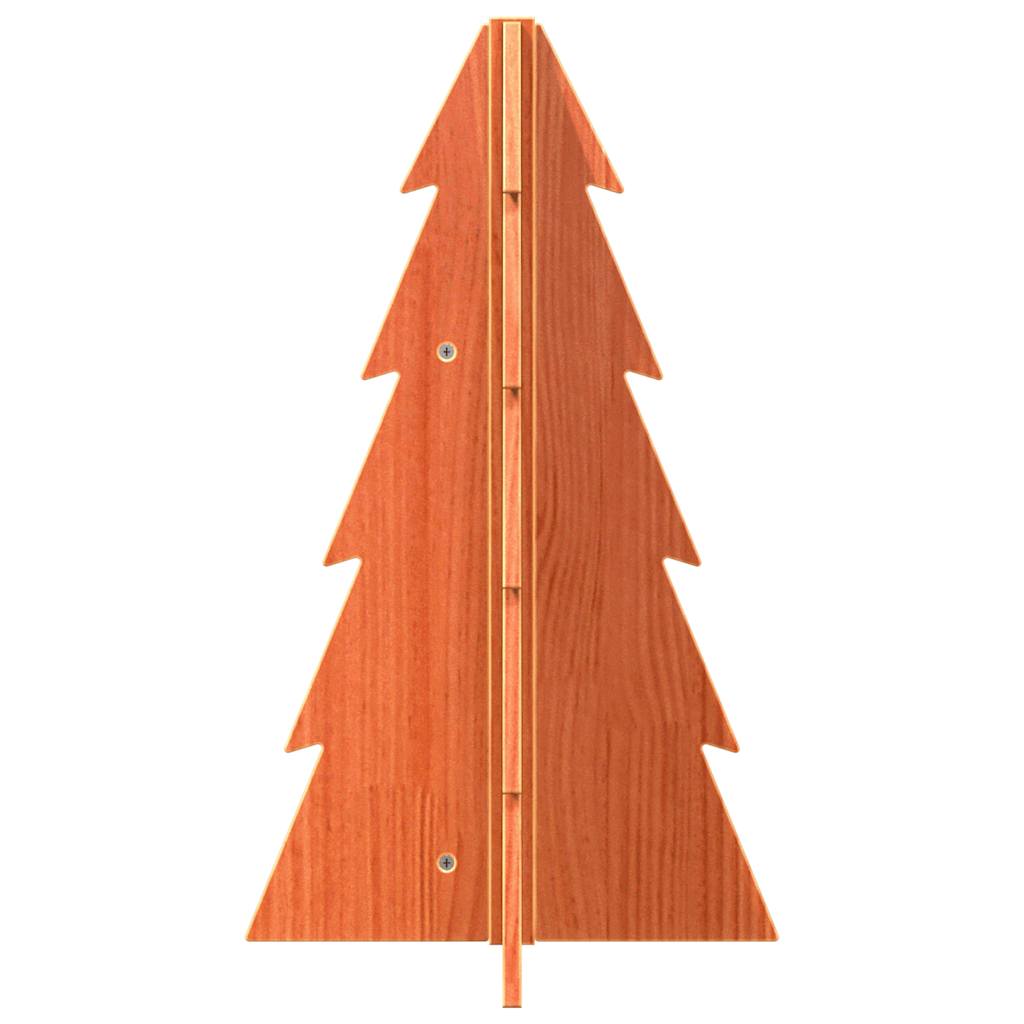 vidaXL Brad de Crăciun decorativ, maro ceruit, 69,5 cm, lemn pin masiv vidaXL Brad de Crăciun decorativ, maro ceruit, 69,5 cm, lemn pin masiv