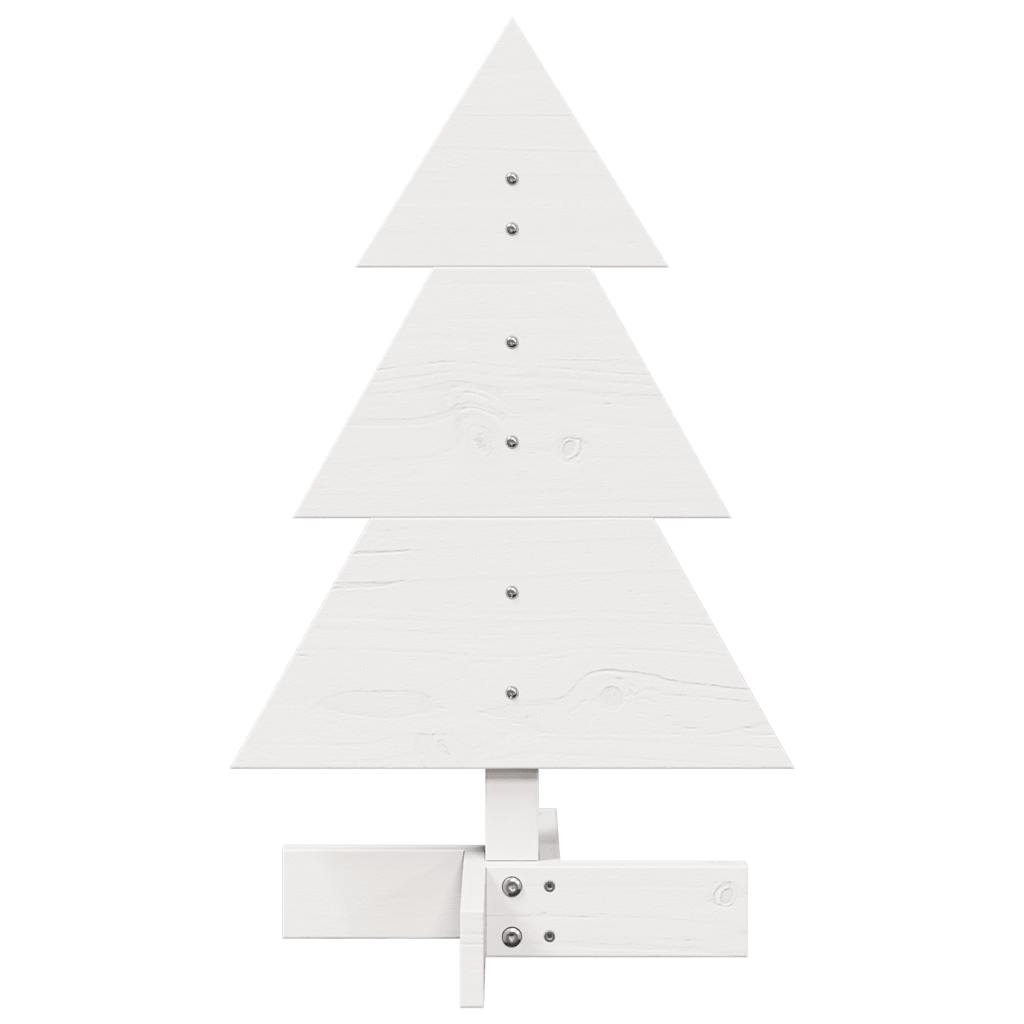 vidaXL Brad de Crăciun decorativ, alb, 60 cm, lemn de pin masiv vidaXL Brad de Crăciun decorativ, alb, 60 cm, lemn de pin masiv