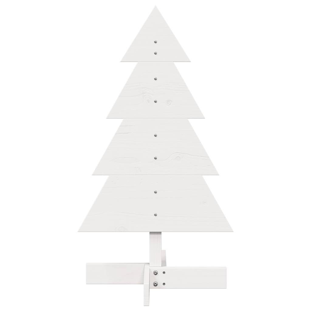 vidaXL Brad de Crăciun decorativ, alb, 80 cm, lemn de pin masiv