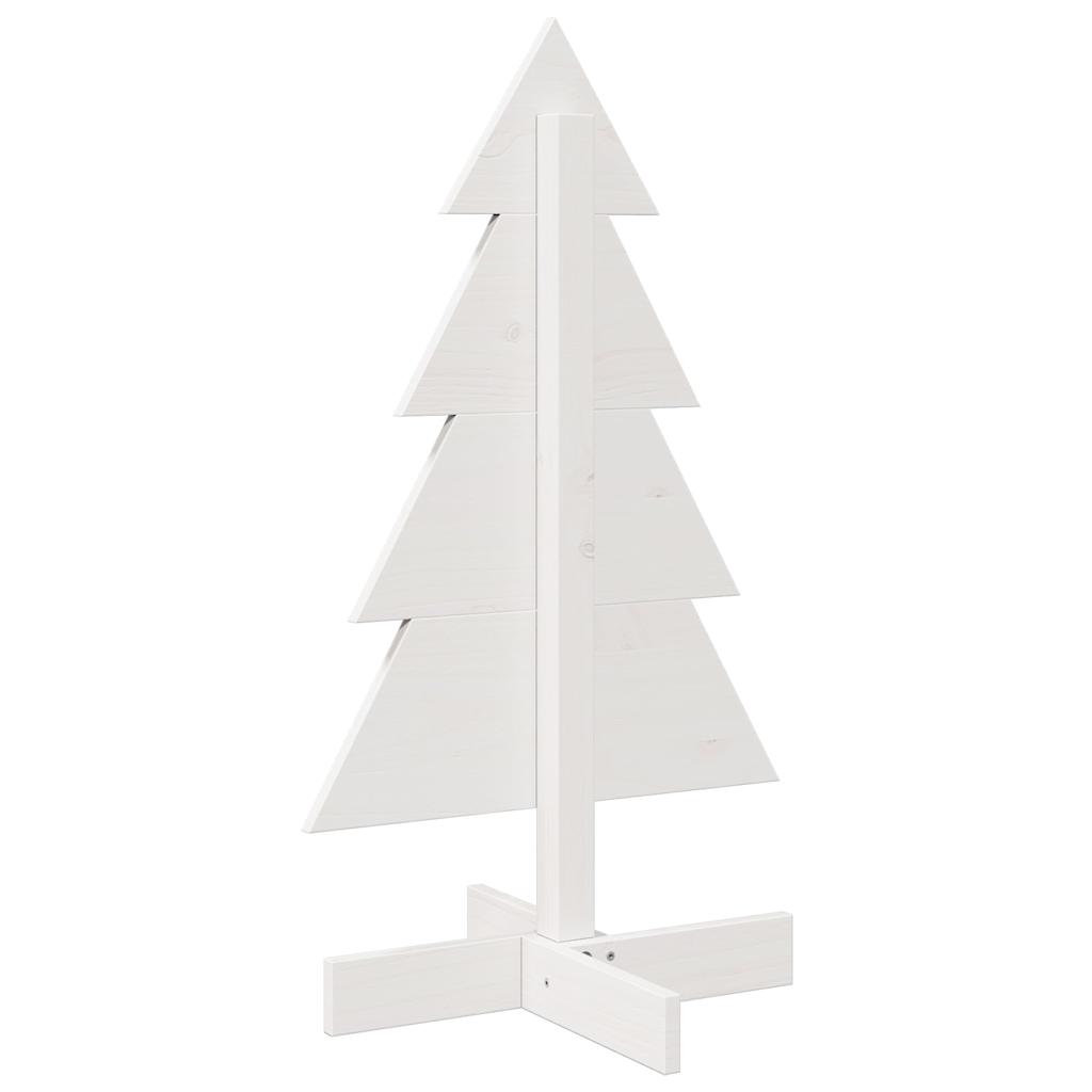 vidaXL Brad de Crăciun decorativ, alb, 80 cm, lemn de pin masiv