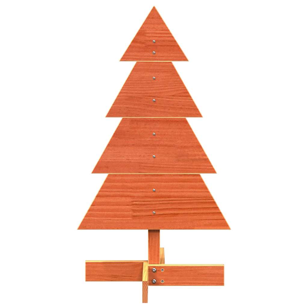 vidaXL Brad de Crăciun decorativ, maro ceruit, 80 cm, lemn pin masiv vidaXL Brad de Crăciun decorativ, maro ceruit, 80 cm, lemn pin masiv
