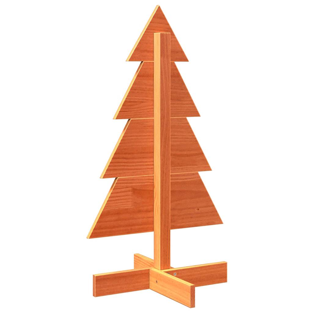 vidaXL Brad de Crăciun decorativ, maro ceruit, 80 cm, lemn pin masiv vidaXL Brad de Crăciun decorativ, maro ceruit, 80 cm, lemn pin masiv