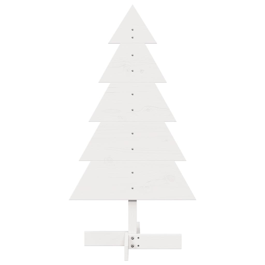 vidaXL Brad de Crăciun decorativ, alb, 100 cm, lemn de pin masiv vidaXL Brad de Crăciun decorativ, alb, 100 cm, lemn de pin masiv