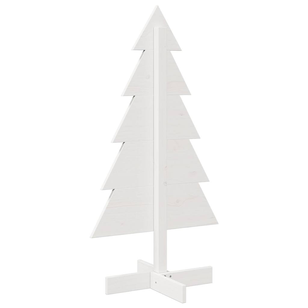 vidaXL Brad de Crăciun decorativ, alb, 100 cm, lemn de pin masiv vidaXL Brad de Crăciun decorativ, alb, 100 cm, lemn de pin masiv