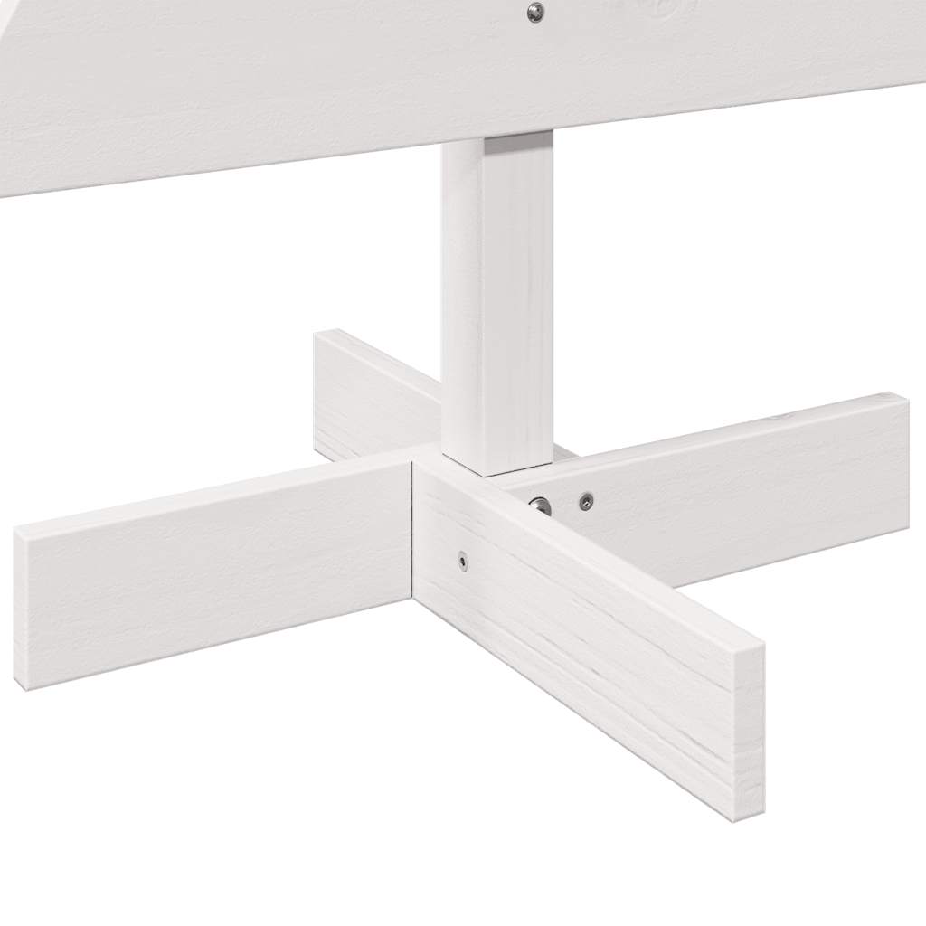 vidaXL Brad de Crăciun decorativ, alb, 100 cm, lemn de pin masiv vidaXL Brad de Crăciun decorativ, alb, 100 cm, lemn de pin masiv