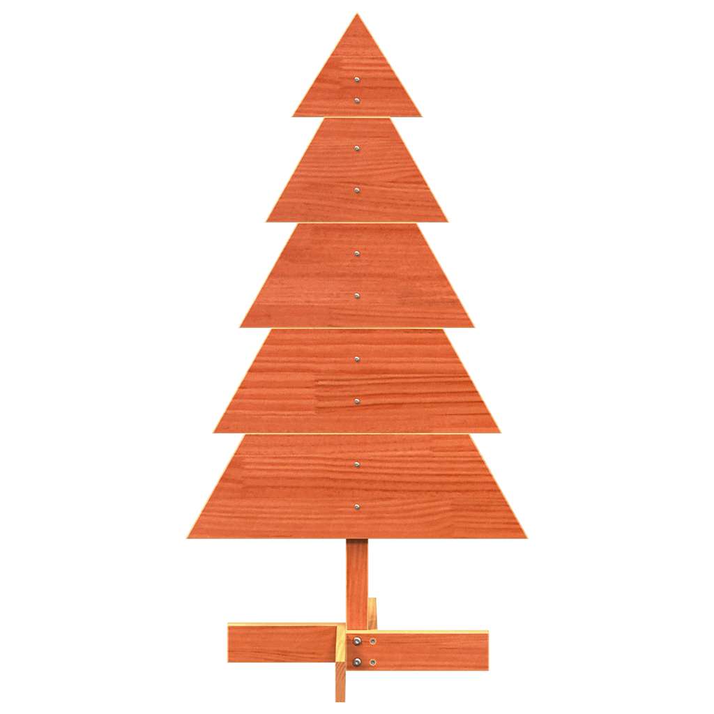 vidaXL Brad de Crăciun decorativ, maro ceruit, 100 cm, lemn pin masiv vidaXL Brad de Crăciun decorativ, maro ceruit, 100 cm, lemn pin masiv