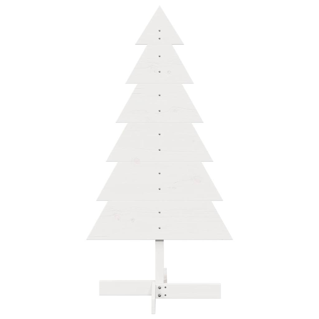 vidaXL Brad de Crăciun decorativ, alb, 120 cm, lemn de pin masiv vidaXL Brad de Crăciun decorativ, alb, 120 cm, lemn de pin masiv