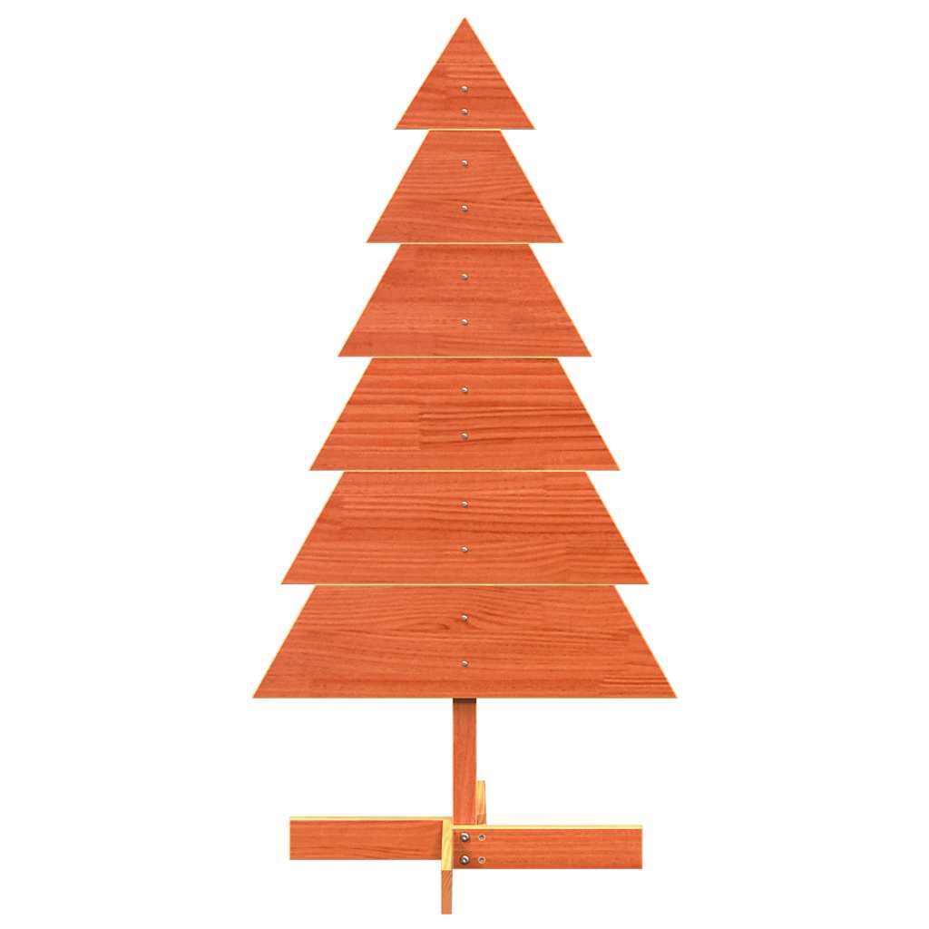 vidaXL Brad de Crăciun decorativ, maro ceruit, 120 cm, lemn pin masiv vidaXL Brad de Crăciun decorativ, maro ceruit, 120 cm, lemn pin masiv