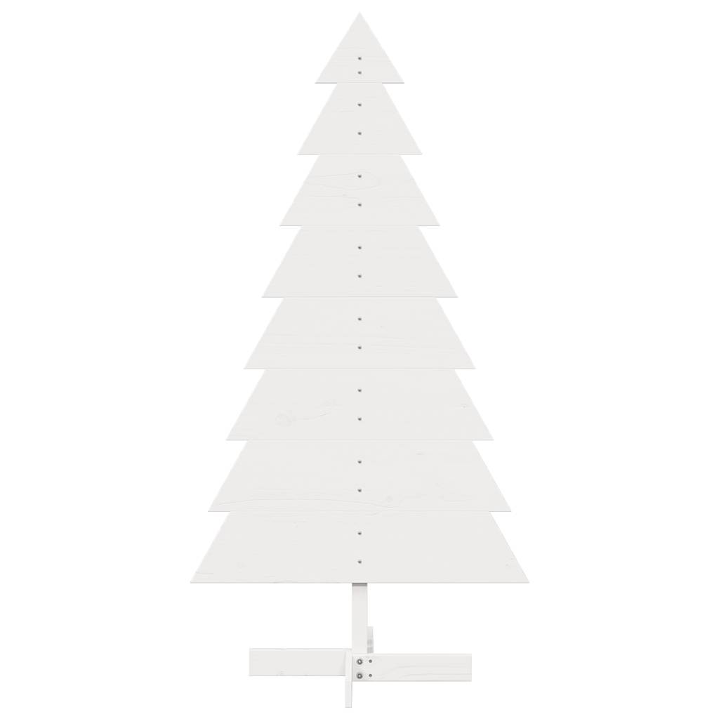 vidaXL Brad de Crăciun decorativ, alb, 150 cm, lemn de pin masiv vidaXL Brad de Crăciun decorativ, alb, 150 cm, lemn de pin masiv