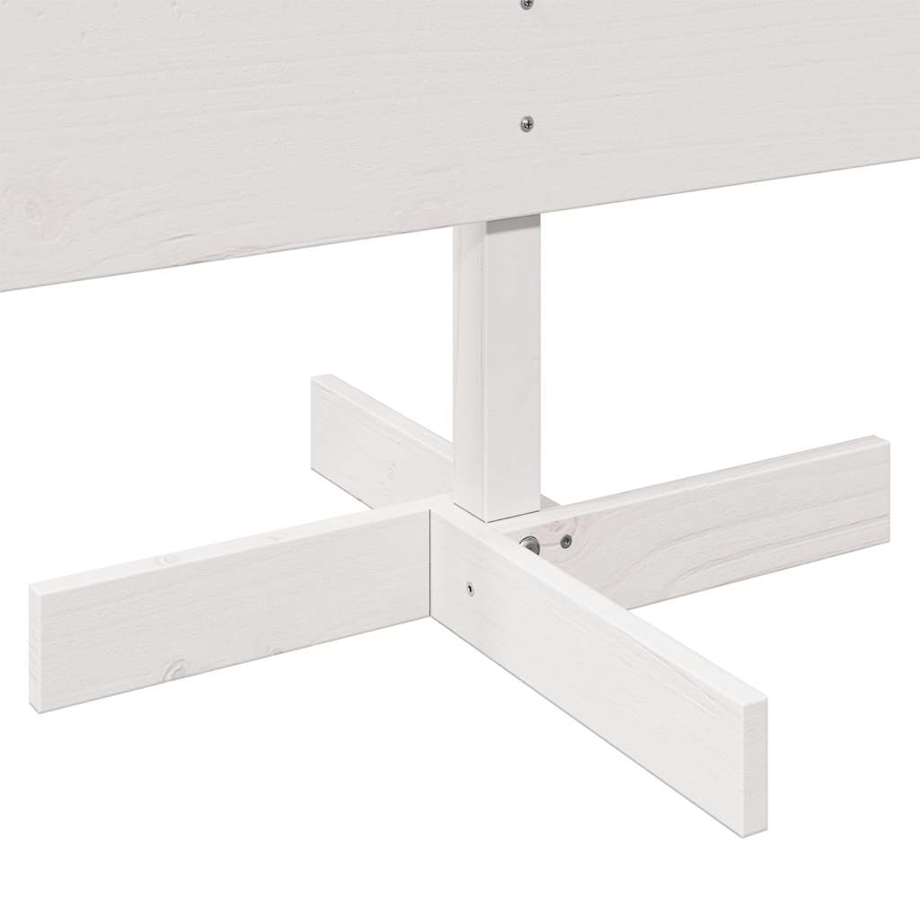 vidaXL Brad de Crăciun decorativ, alb, 150 cm, lemn de pin masiv vidaXL Brad de Crăciun decorativ, alb, 150 cm, lemn de pin masiv